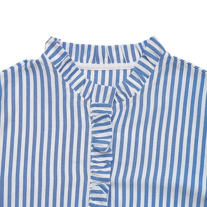 Women's Fashion Summer Spring Stripe Print 1/2 Sleeves O-Neck High Waist Casual Dresses