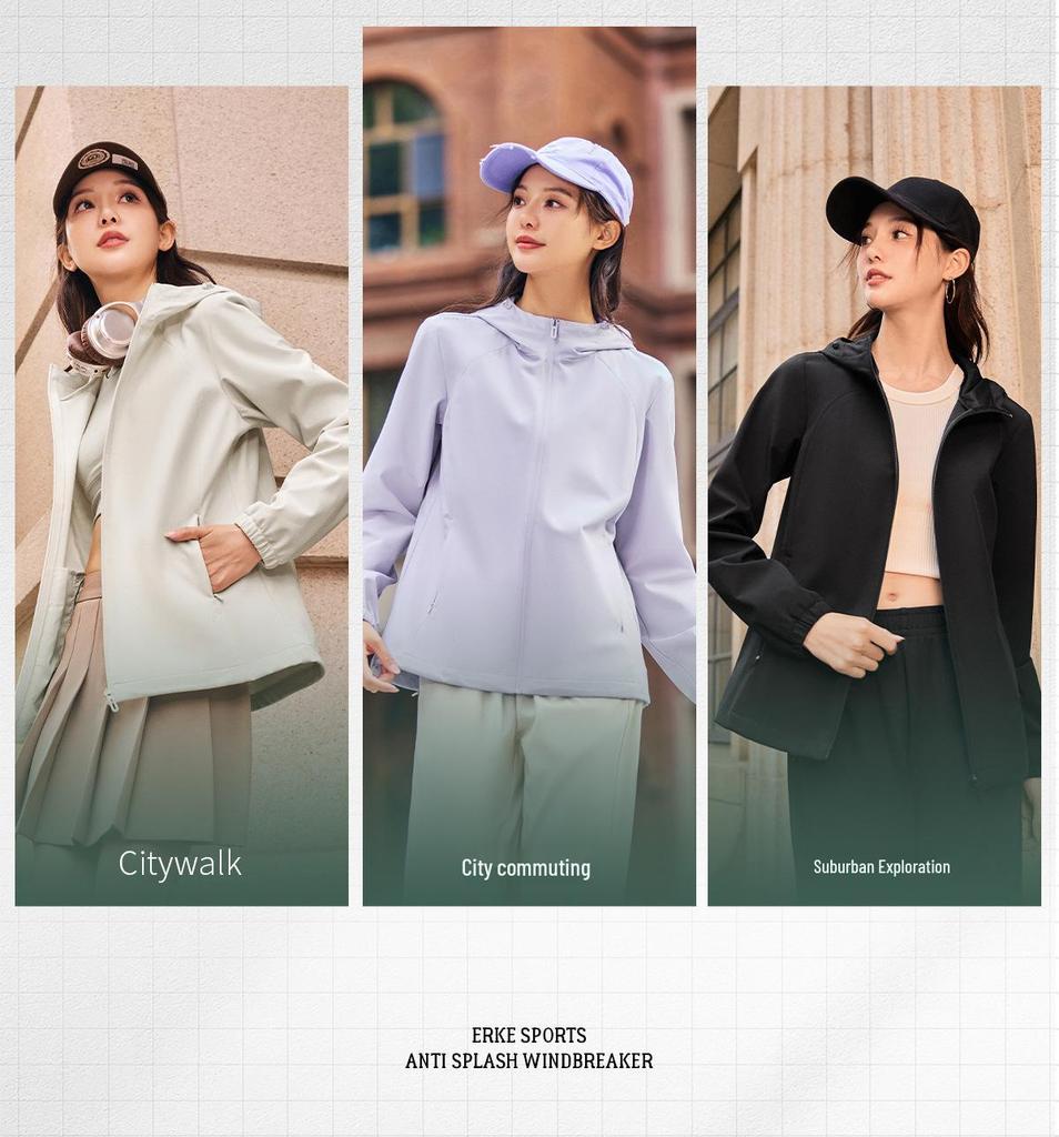 Hongxing Erke Women's Water-Repellent Hooded Jacket - 2026 Autumn/Winter Windproof Sportswear