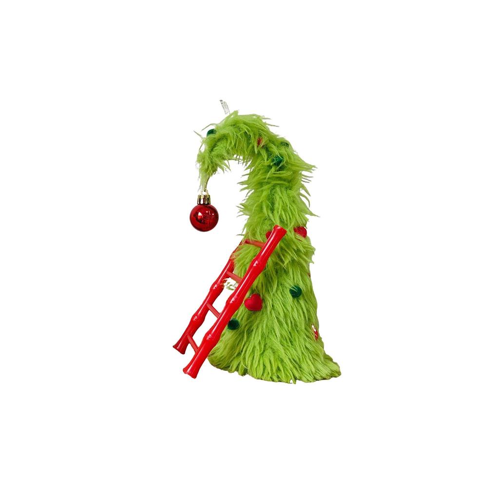 Green Christmas Tree, Small Desktop Lighted String With Ladder, Plush Christmas Tree For Desktop Decoration Suitable For Home