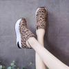 Women's Single Shoes Leopard Cross-border Women's Shoes Autumn and Winter Slope Heel Casual Shoes Korean Version Sexy Student Sneakers