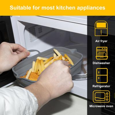 Fryer Baking Pan Food Grade Reusable Oilproof Bakeware Non-sticky Foldable Fryer Pan Kitchen Accessories