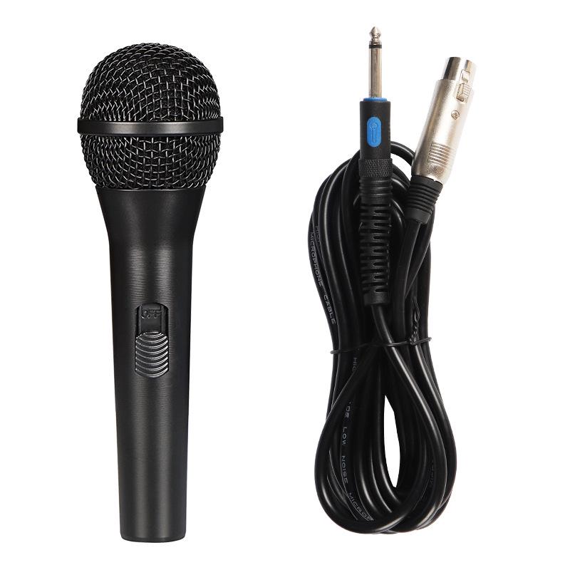 Full Metal Handheld Wired Microphone for Live Stage, Outdoor Singing, and Home Audio.