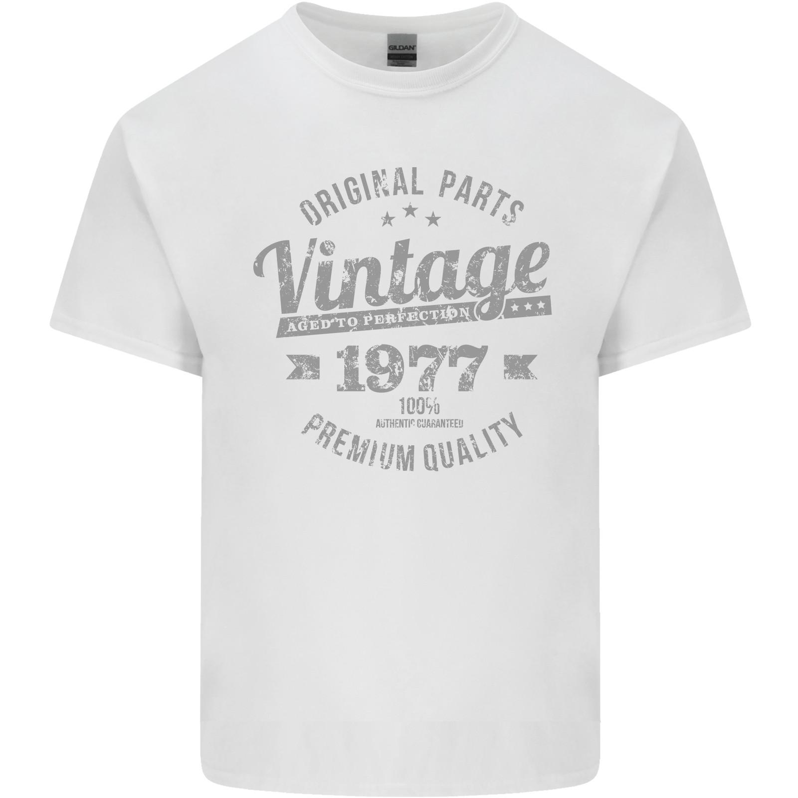 Vintage Year 48th Birthday 1977 Mens Light Cotton T-Shirt Mens Womens Tees Top White 2XL