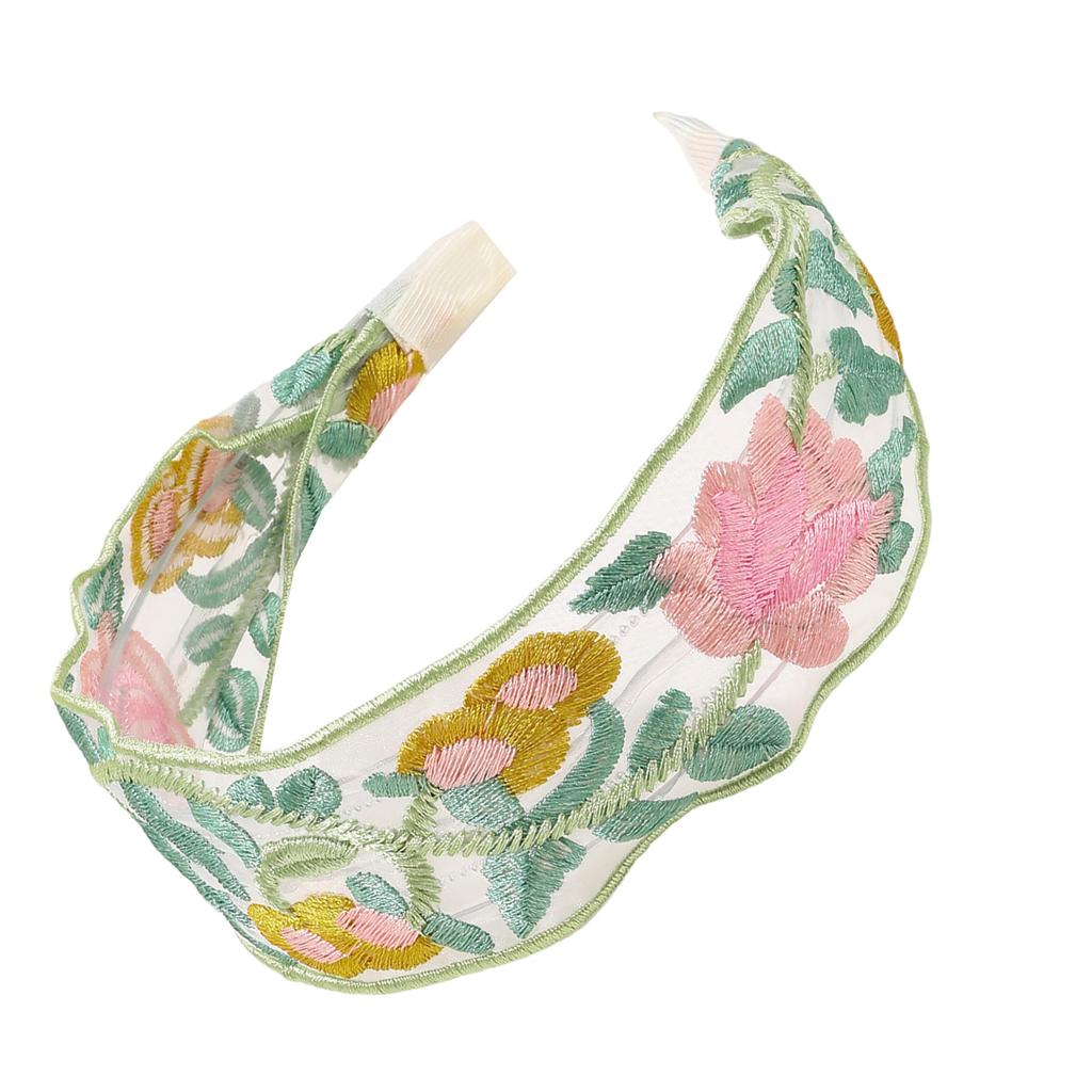 Stylish Embroidery Headband With Embroidery Flower Decors Ethnnic Hairhoop For Everyday Wear Festivals And Weddings