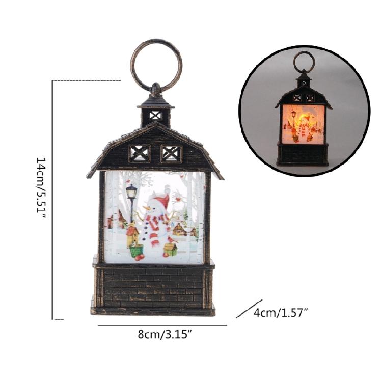 Christmas Lantern Man Snowman Deer Jesus Pattern Glowing Lamp Ornament Portable