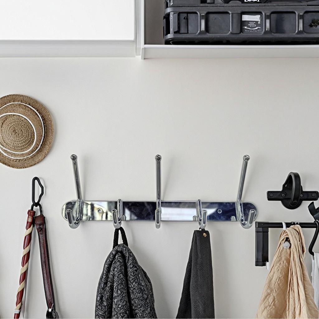Modern Five-Robe Stainless Steel Wall-Mounted Bathroom Hooks Set Multi-Surface School Hotel Home Door-Hooks Product