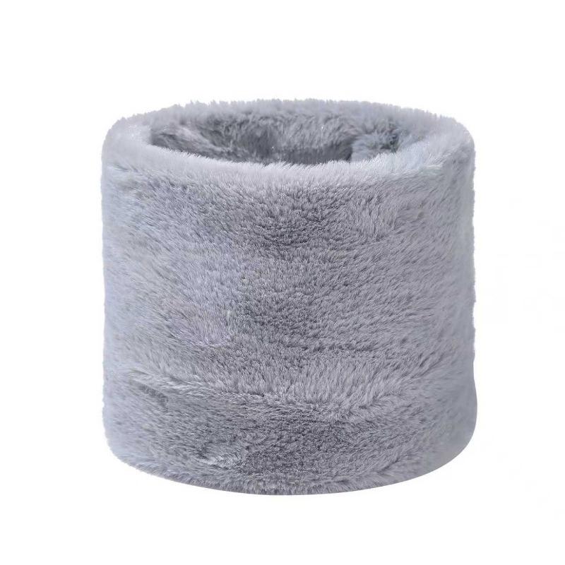 Autumn and Winter Velvet Thickened Single-ring Sleeve Elastic Scarf Men and Women Versatile Solid Color Windproof Neck Scarf