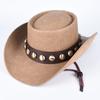 Högkvalitativ Western Cowboyhatt Herr Dam Mode Jazzkeps Cool Vintage Utomhus Konstläder Cowgirlhattar Vindtåliga Kepsar