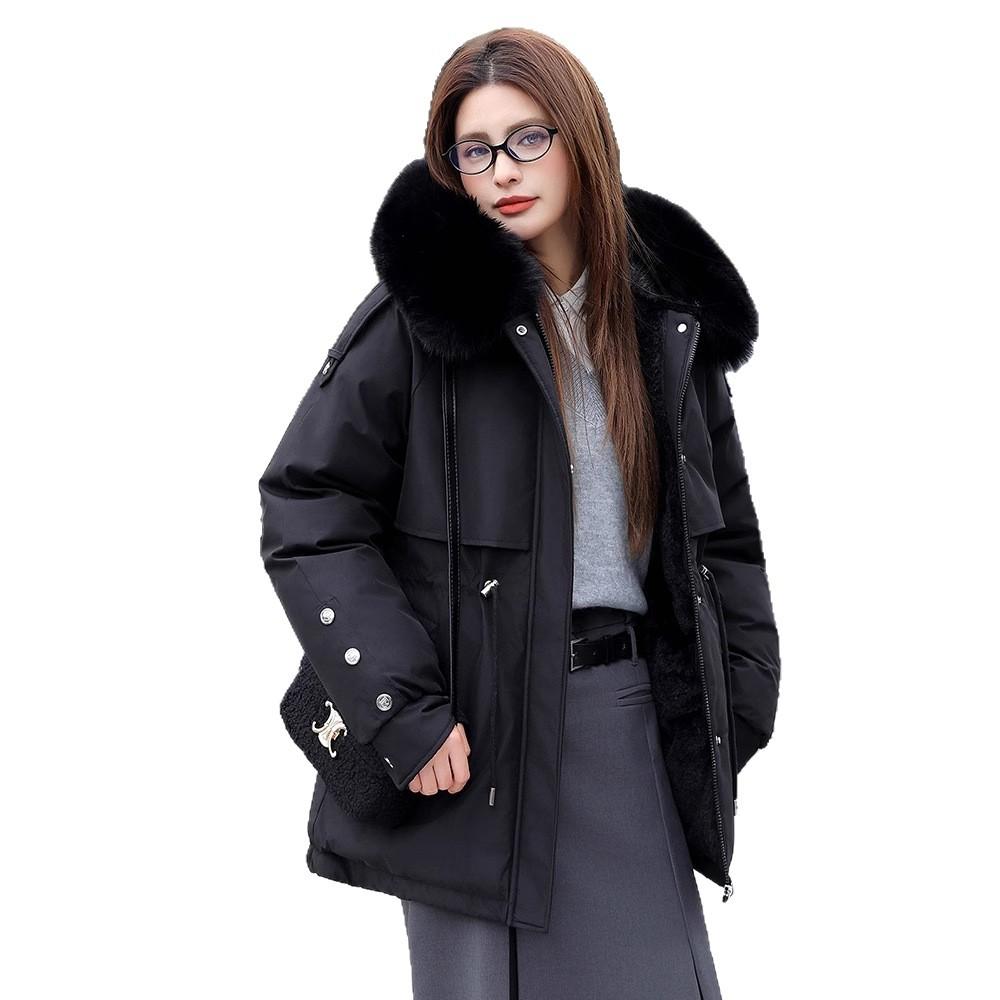 Fleece and thicker pie overcome women's medium and long winter cotton-padded clothes, winter new cotton-padded jackets, fashion cotton-padded jackets