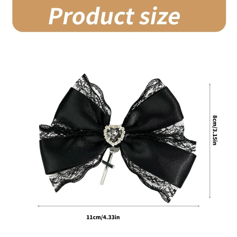 Heart Crosses Lace Hair Clip Fashionable Women's Hairpin Versatiles Hairstyle Clip for Girls and Women