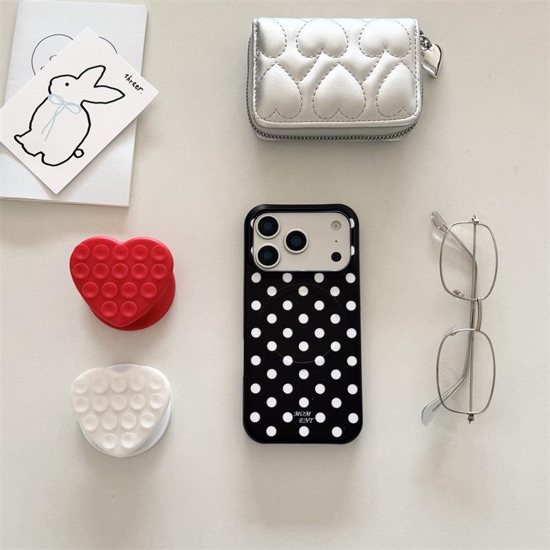 

Polka Dot Heart Magnetic Phone Case for iPhone 17/16 Pro Max/15 Pro iPhone 15 Pro