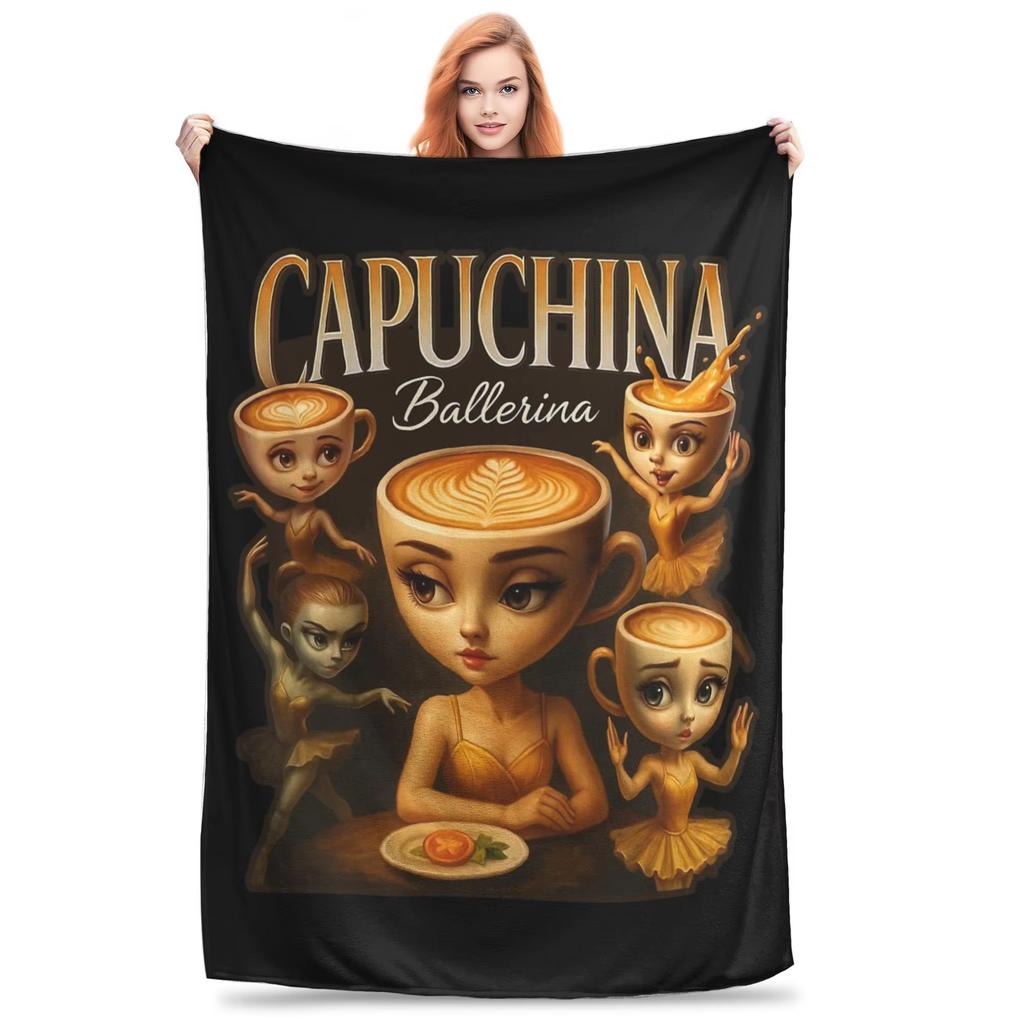 Coperta in Pile Italian Brainrot Tralalero Tralala Ultra Morbida Traspirante Calda per Tutte le Stagioni per Biancheria da Letto Tappeto da Esterno Decorazione Divano Letto