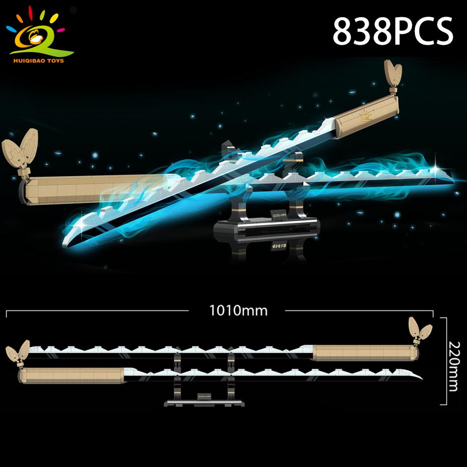 Samurai Sword Building Blocks Ninja Blade Katana Japanese Anime Butterfly Nichirin Knife Bricks Children Toys for Adult