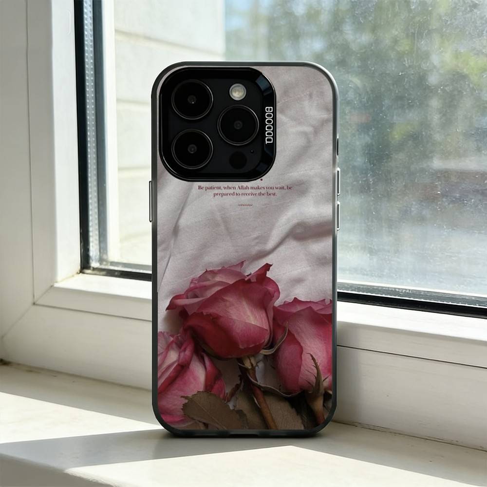 Quran-Sabr Islam Patience Phone Case For iPhone 17,16,15,14,13,12,11 Plus,Pro Max,XS,Colorful Silver Phone case Funda Cover iPhone13
