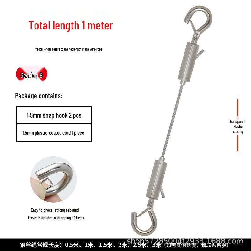 Stainless Steel Adjustable Wire Sling Hook for Art Exhibition Hanging