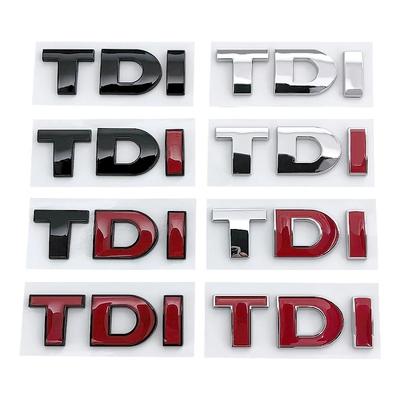 RUNTB1 3D ABS Black Logo TDI Emblem Car Trunk Badge For VW Passat Jetta Touareg Tiguan Touran Golf 4 5 6 Caddy TDI Sticker Accessories