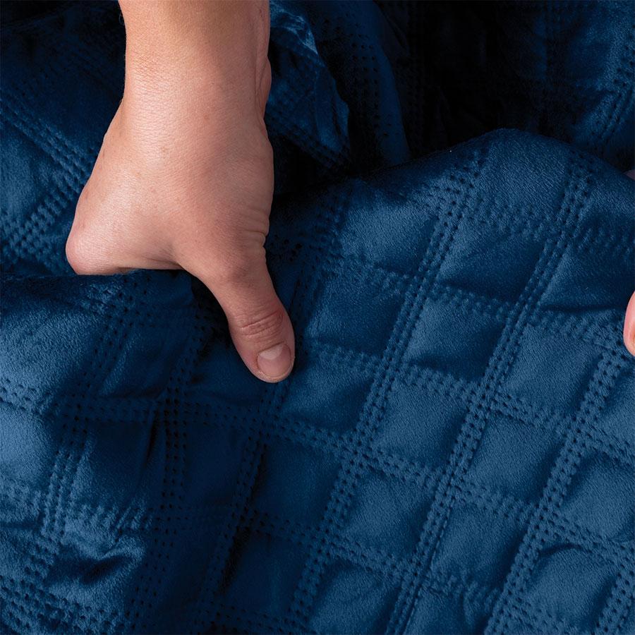 VELVI Decorative Bedspread Navy Blue Elegance 170x210cm - Velvet Comfort In Your Bedroom