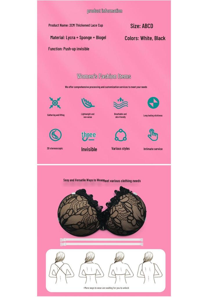 Pasties Seno in Silicone con Pizzo Ispessito e Laccetti per un Sollevamento Potenziato