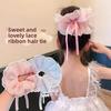Kids French Lace Drawstring Scrunchies: Cute Hair Bows for Girls’ Bun Hairstyles, Soft Elastic Hair Ties for Toddlers’ Ponytails