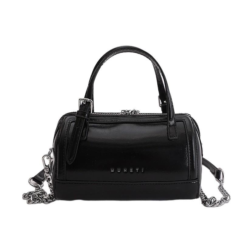 Womens Mini Shoulder Bag Crossbody Daily Commute Stylish PU Leather Boston With Zipper