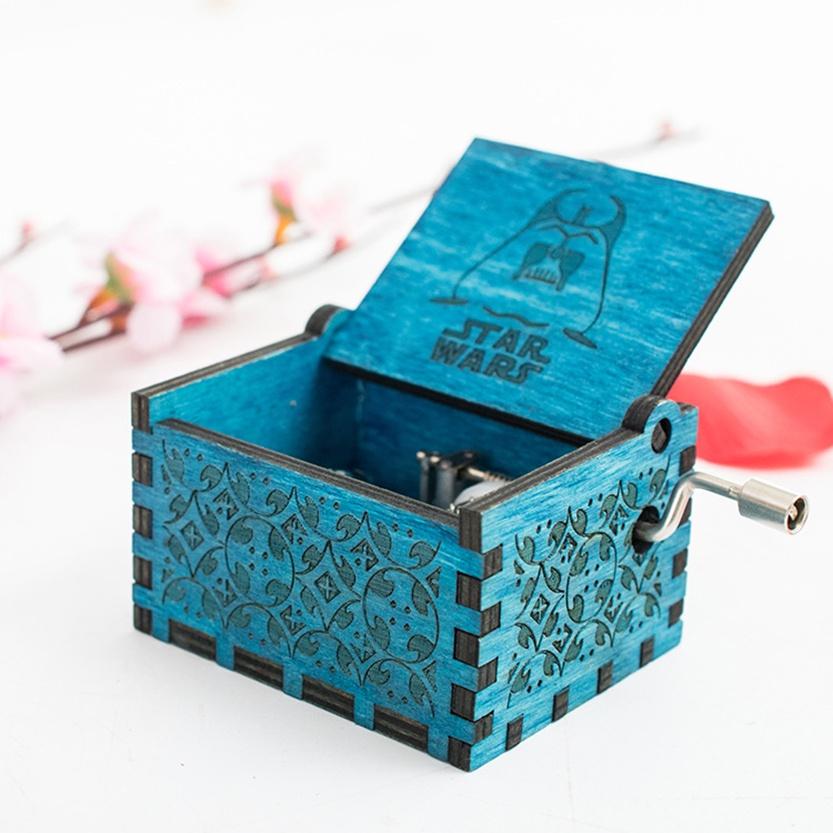 Handcrafted Retro Music Box Carved Wood Music Case Perfect For Xmas And Birthdays