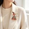 Christmas Angel Brooch Sparkly Rhinestone Inlay Gold Plated For Holiday Outfits Festive Gifting