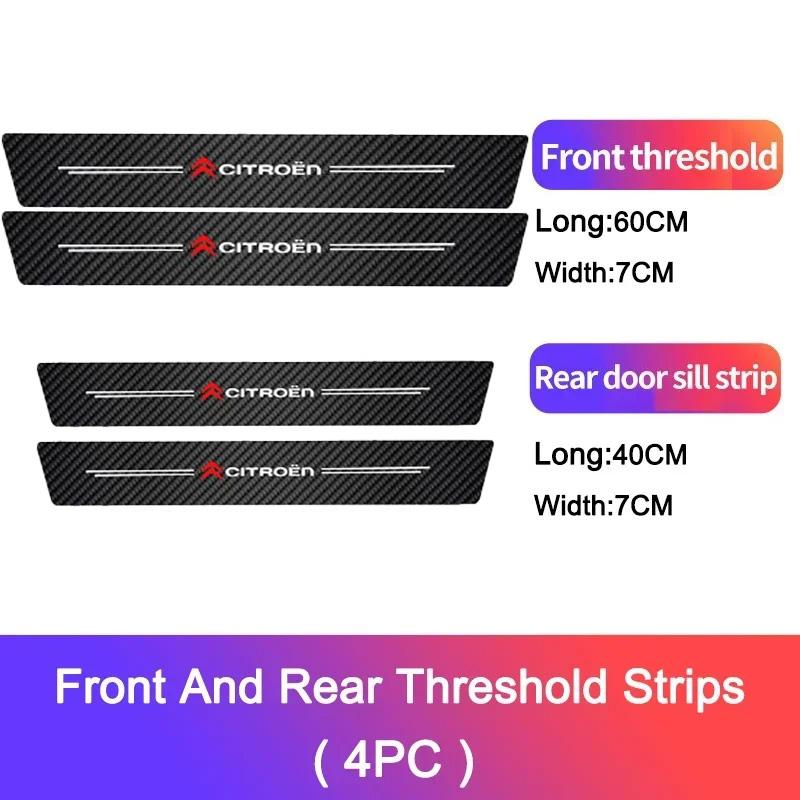 Carbon Fiber Car Door Plate Threshold Protector Sticker For Citroen C4 C3 C5 C1 Jumpy Saxo Berlingo Grand Picasso Cactus C2