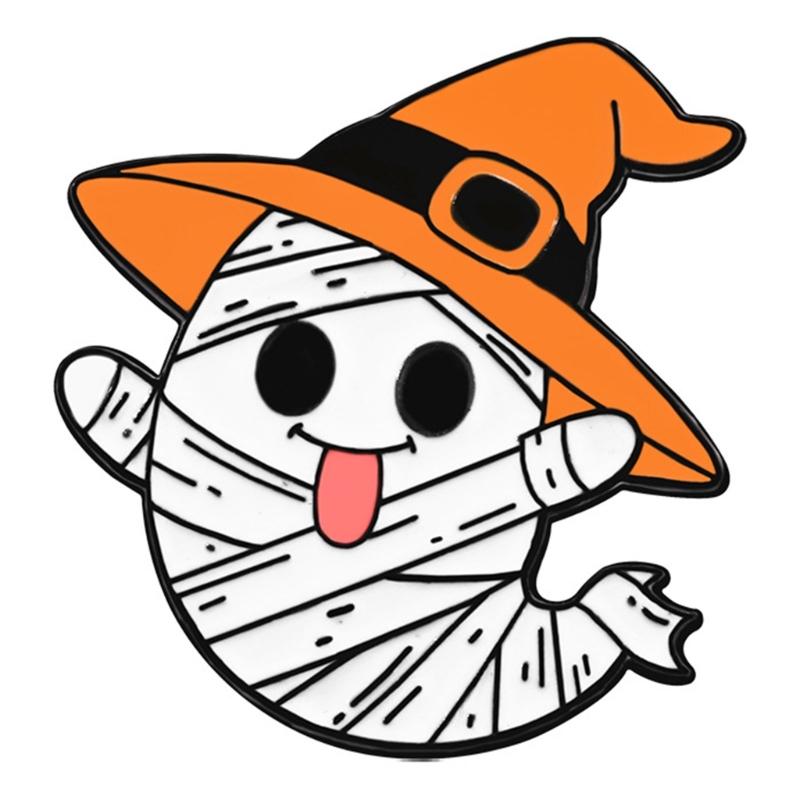 

Festive White Specters And Pumpkin Design Alloy Pin Halloween Party Decoration Costume Jewelry