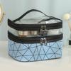 Large Capacity Double Layer Makeup Bag Portable Toiletry Bag with Compartment Travel Makeup Bag for Women Travel Essentials