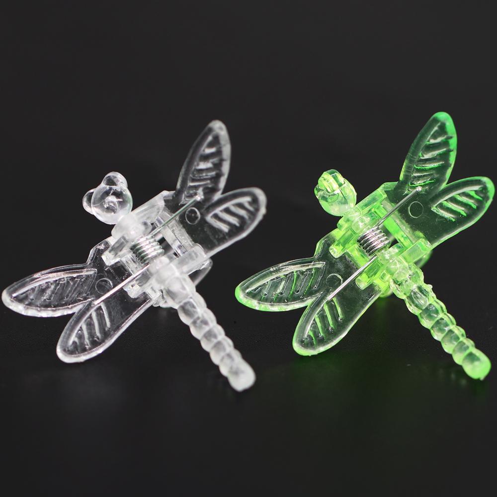 100-10PCS Garden Transparent/Green 36x36mm 4-Claw Dragonfly Plant Fixed Growth Climbing Vine Flower Stems Ornamental Decoration