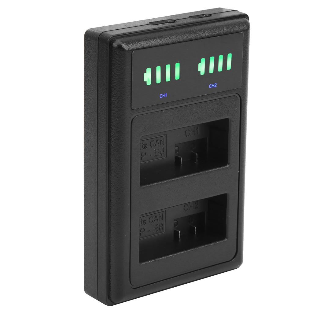 Doppelladestation Schnelllader Micro TypeC LCD-Anzeige für LPE8 Kameraakku