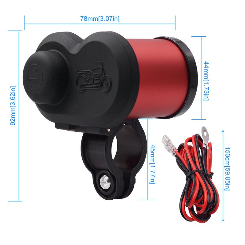 LMoDri Motorrad-USB-Ladegerät, Telefon, 12 V/24 V, Zigarettenanzünder-Buchse, Dual-USB-QC 3.0-Ladegerät, LED-Voltmeter, wasserdicht