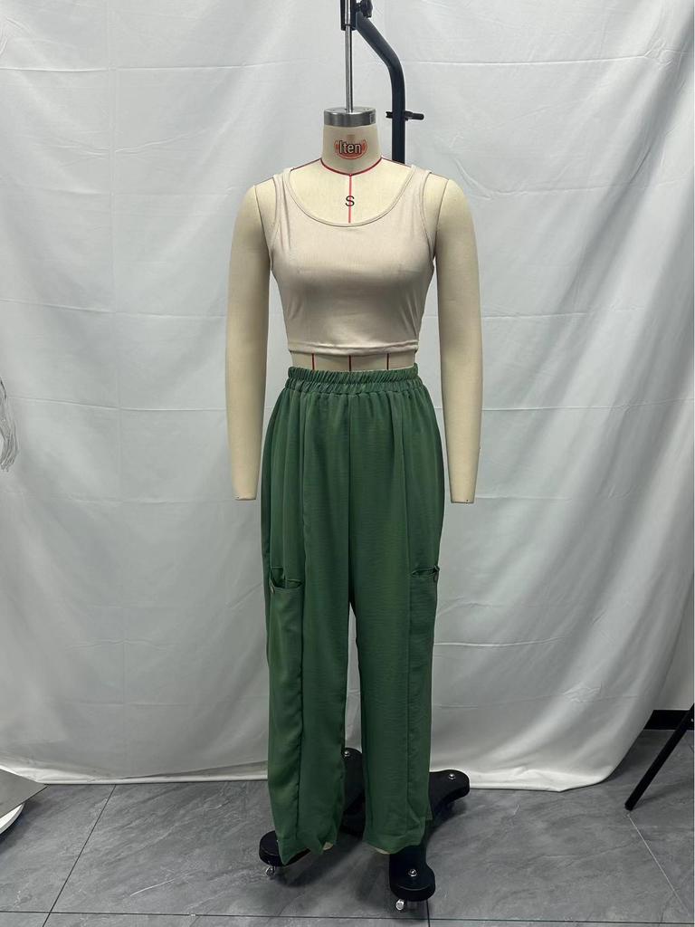 2025 European Autumn/Winter Women's Cotton Linen Wide-Leg Pants with Pockets - Loose & Slimming Design