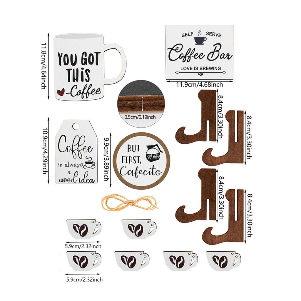 Simple Coffee Series Tray Decor Home Office Desktop Creative Wooden Decoration Stylish Accessories for Farmhouse Kitchen