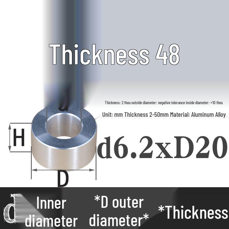 Außen-Ø 20mm Aluminiumlegierung Flache Unterlegscheibe Abstandshalter mit M6/M8/M10/M12 Innenloch - Metallwellenbuchse Isoliersäule.
