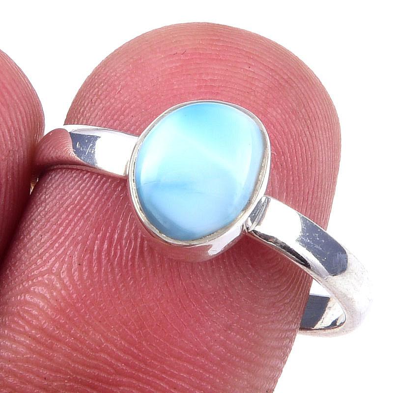 

Подарочное кольцо из чистого серебра 925 пробы с драгоценным камнем Natural Republic Larimar S.9 a9L02