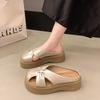 2025 summer thick-soled Mary Jane shoes women's new outer wear fashionable and versatile casual soft-soled non-slip bag head slippers