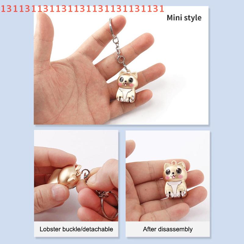 Portable Fingernail & Toenail Clippers 3D Dog Keychain Foldable Nail Cutter Stainless Steel Rotary Manicure Trimmer