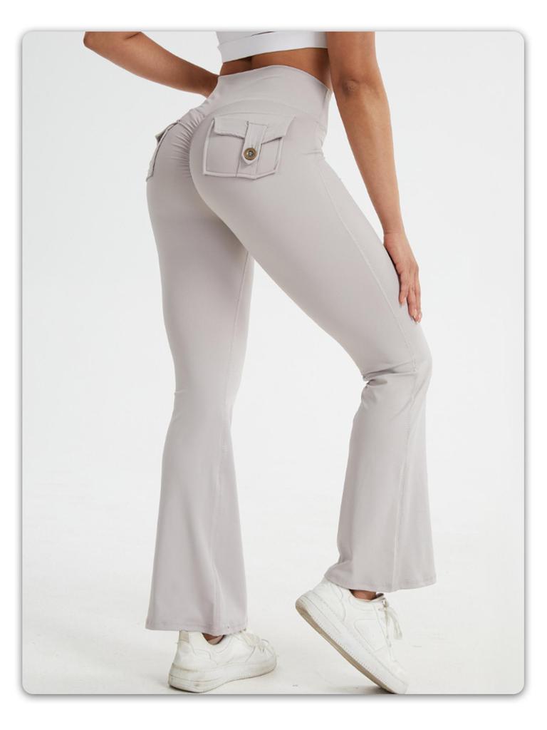 Zakvormige Micro Flare Yogabroek met Sneldrogend, Huidachtig Gevoel & Heup-Optillend Ontwerp - Fitness Sportbroek