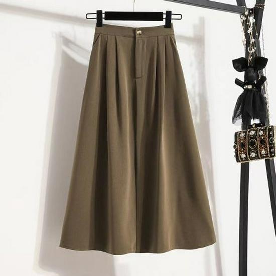 Plus Size Hohe Taille A-Linie Regenschirmrock mit Taschen - Frühjahr 2026 Trend