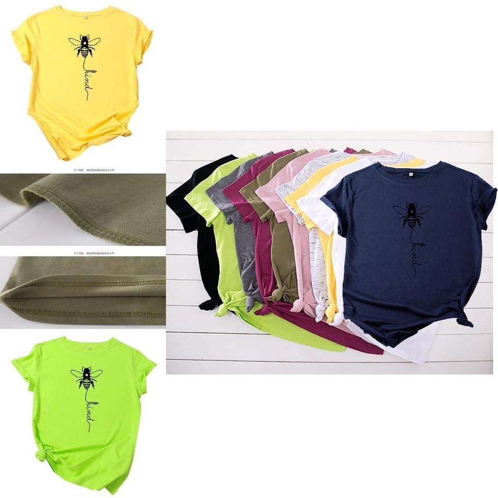 Women's Bee Printed Crew Neck T-shirts Featuring Soft Cotton Fabric For Comfort