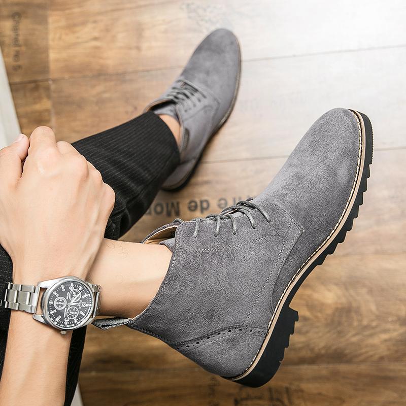 Модные ковбойские сапоги Замшевые туфли Мужская повседневная обувь Челси Мотоциклетные — фото 7