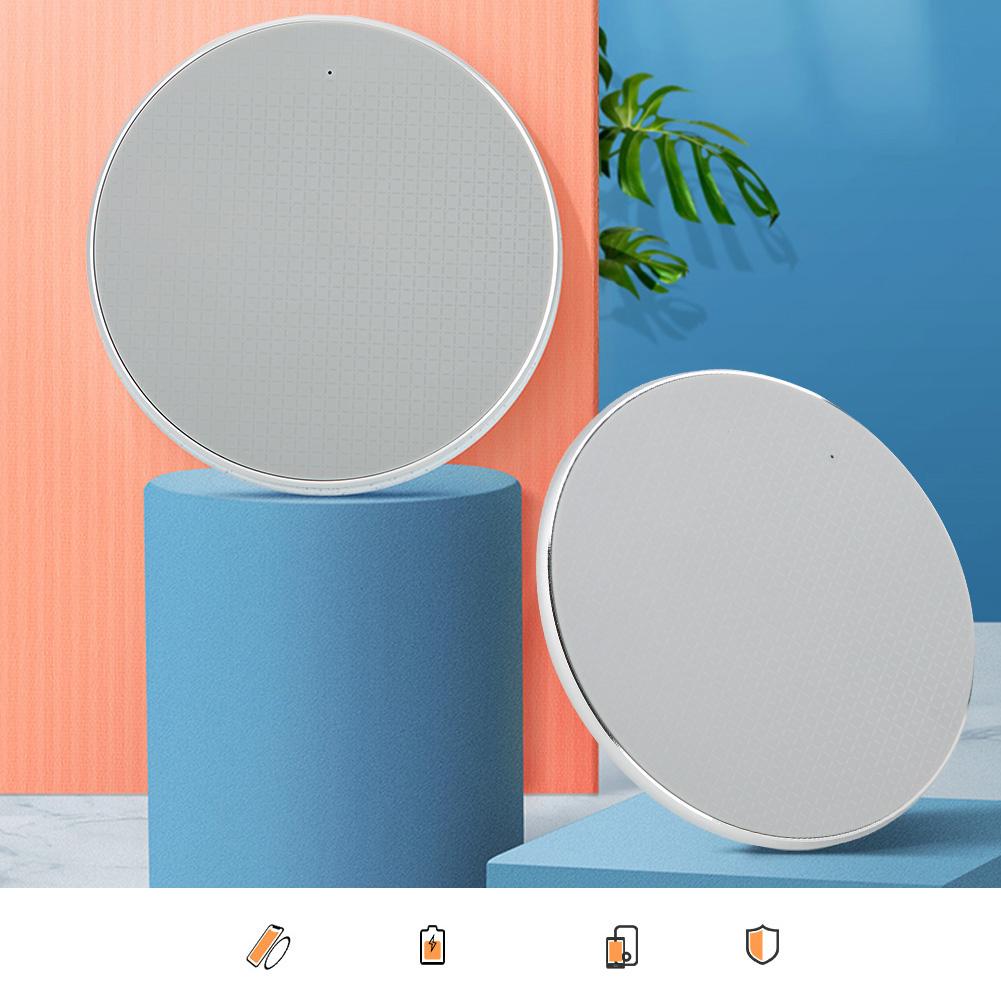 10W Ultra thin Round Wireless Intelligent Fast Charger Transmitter Charging Pad(Gray )