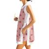 Women Sleeveless Long Tunic Top with Polka Dot Print Side Slits Casual Loose Fit Summer Vacation Beachwear