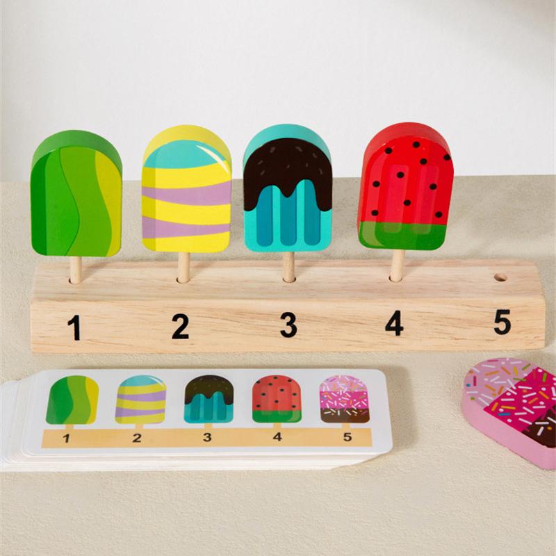 Dzieci Kształt Kolor Sortowanie Gra Planszowa Zabawki Drewniane Owoce Cukierki Lody Gra w Dopasowywanie Trening Myślenia Logicznego Zabawki Udawane Jedzenie