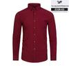 Men's Slim Fit Long Sleeve Stretch Shirt - Solid Color, Business Casual