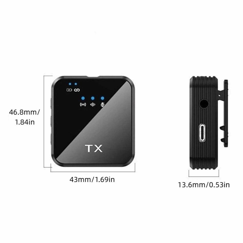 Mini Wireless Microphone Noise Cancellation Lapel Microphone Clip-On Microphone Travel