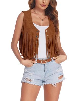 Dames Vest met Kwastjes - Europese & Amerikaanse Stijl - Retro Casual Lente Design met Knoopjes