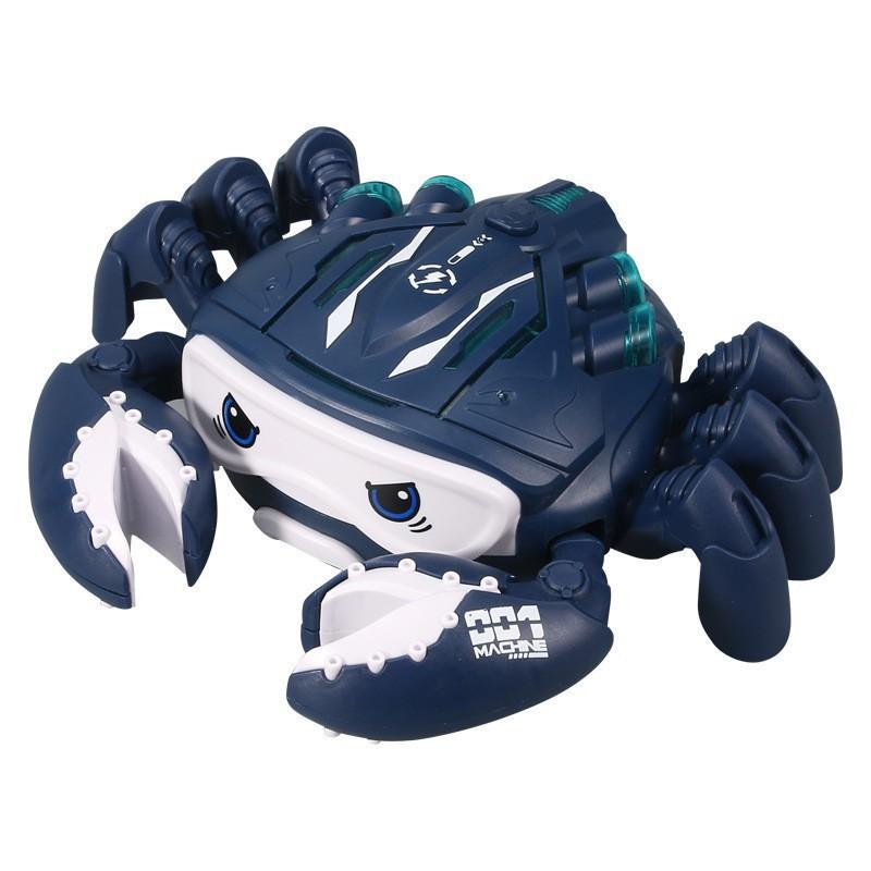 Children'S Educational Electric Universal Walking Crab Shark Light Music Training Head-Up Electric Crawling Toy