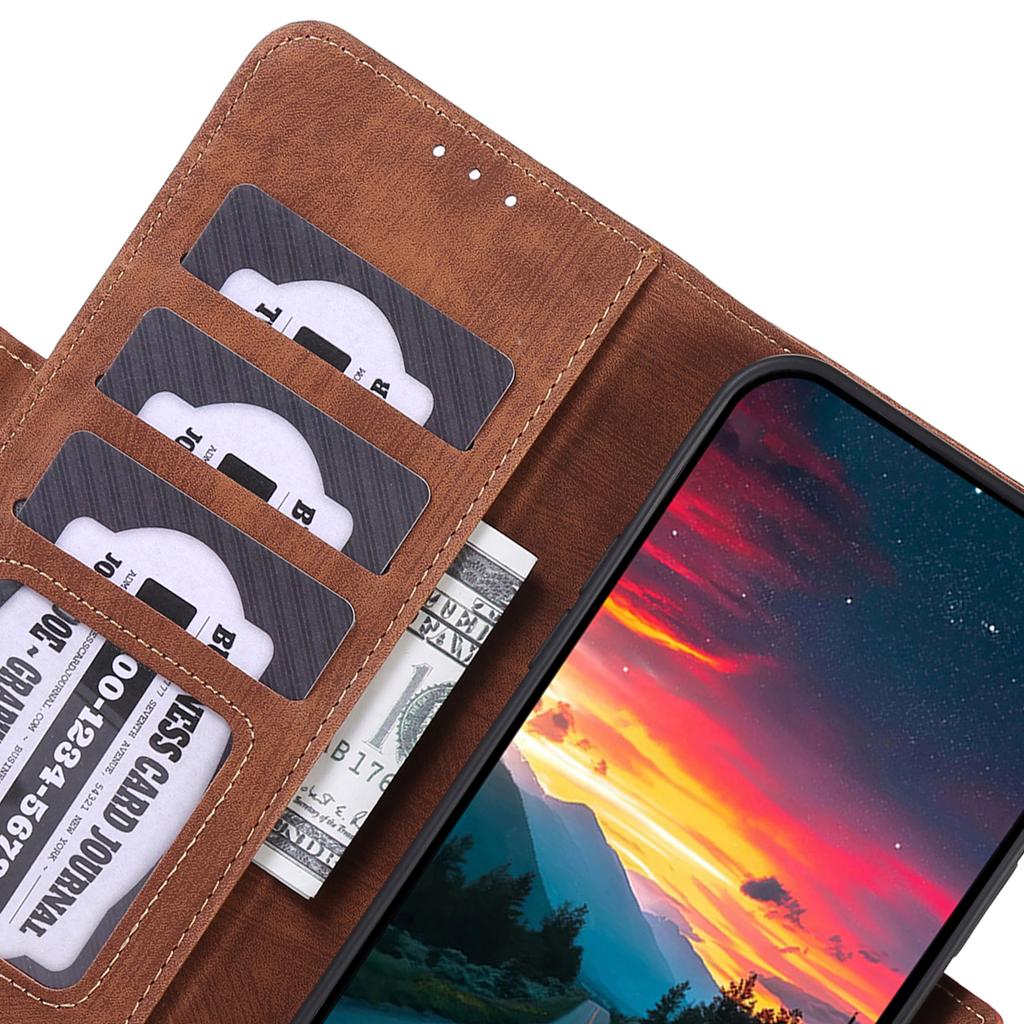 ABEEL Für Nokia G42 Handyhülle Stoßfestes Wallet Ständer PU Leder Retro Textur Handyhülle
